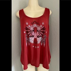 Lovesick Soft Aztec Print Halter Bralette Tank Red
